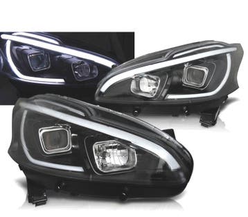 PHARES POUR PEUGEOT 208 12-15 TUBE LIGHT LED NOIR, Verzenden