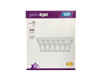 Veiling - 2x  Getic-Light led-spot 6-pack 4,8W GU10, Nieuw