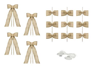 Auto Decoratie Set Bruiloft Jute Strikjes, Hobby en Vrije tijd, Feestartikelen, Verzenden, Nieuw