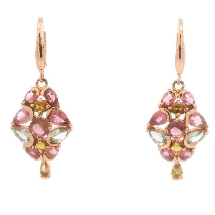 Toermalijn - Zilver, Elegante S925 zilveren multikleur, Antiek en Kunst, Curiosa en Brocante