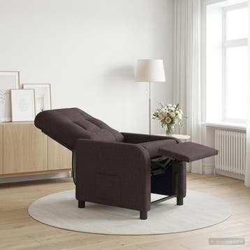 vidaXL Massage Relaxstoel Donkerbruin Stof, Verzenden, Nieuw