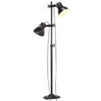 vidaXL Vloerlamp met 2 lampenkappen E27 gietijzer zwart, Verzenden, Nieuw