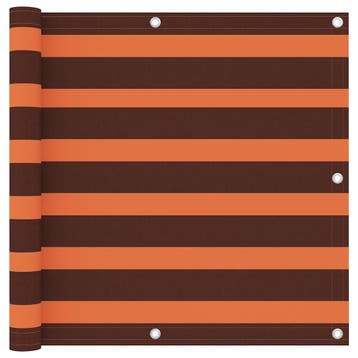 vidaXL Balkonscherm 90x600 cm oxford stof oranje en bruin, Verzenden, Nieuw