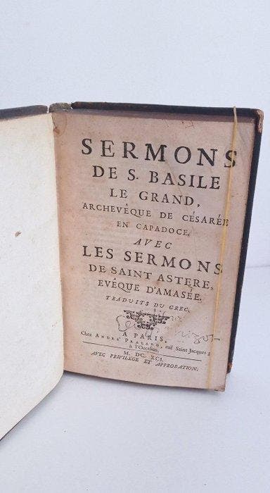 Basile de Césarée - Sermons de S.Basile le grand, archeveque, Antiek en Kunst, Antiek | Boeken en Manuscripten