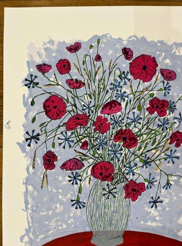 Werner Reuber (1947) - Mohn Blumen, Antiquités & Art