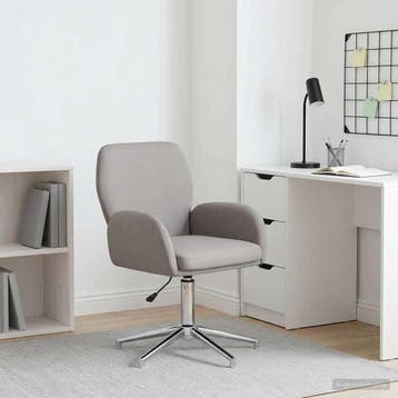 vidaXL Draaistoel Stof 54 x 58 x 90 cm Taupe, Verzenden, Nieuw