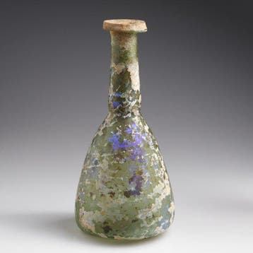 Oud-Romeins Glas Zeer grote fles met conische romp - 240 mm, Antiek en Kunst