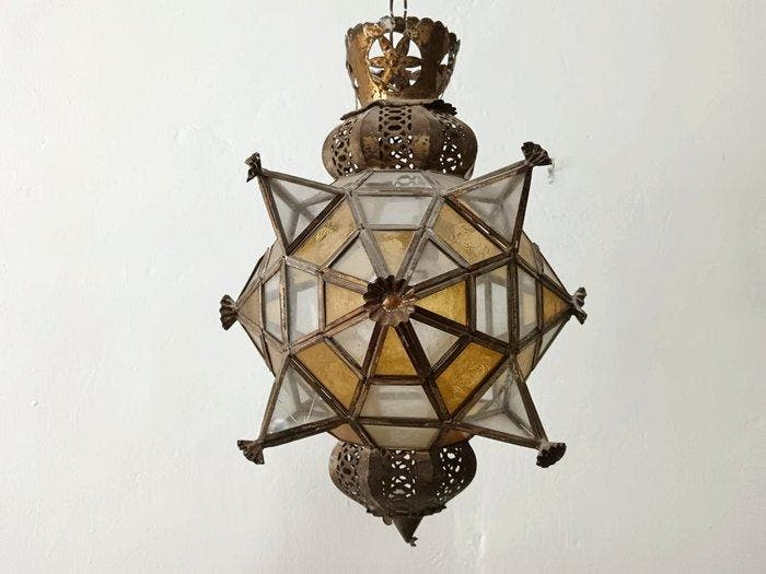 Plafondlamp - Hangende lantaar met een polyedraal, Antiek en Kunst, Curiosa en Brocante