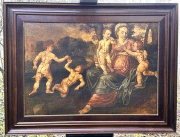 Nederlandse school (XVI) - Madonna and Child with Infant