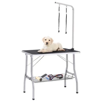 vidaXL Hondentrimtafel verstelbaar met 2 lussen en, Verzenden, Nieuw