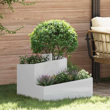 vidaXL Plantenbak zilver 60 x 60 x 50 cm Gegalvaniseerd, Verzenden