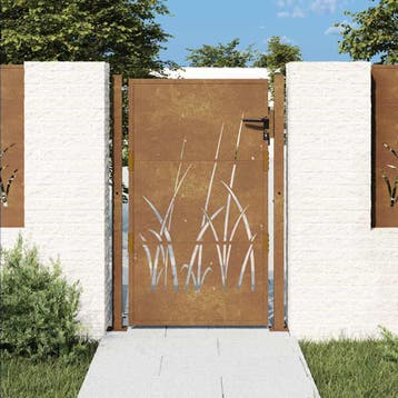 vidaXL Poort grasontwerp 100x125 cm cortenstaal, Tuin en Terras, Tuinpoorten, Verzenden, Nieuw