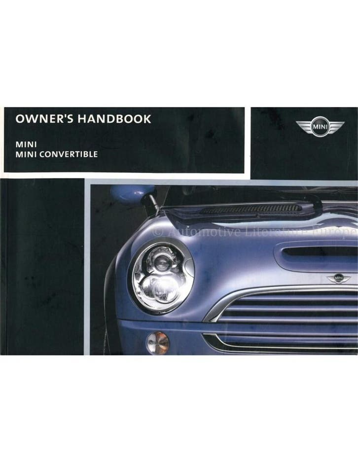 2005 MINI ONE COOPER S INSTRUCTIEBOEKJE ENGELS, Autos : Divers, Modes d'emploi & Notices d'utilisation, Enlèvement ou Envoi