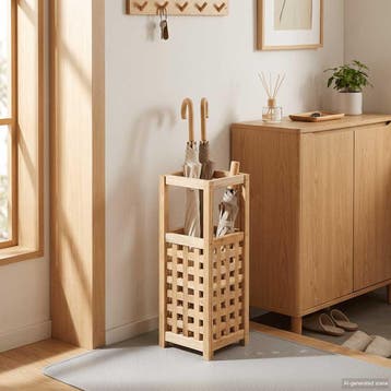 vidaXL Paraplubak 18x18x50 cm massief walnotenhout, Huis en Inrichting, Woonaccessoires | Paraplubakken, Verzenden, Nieuw