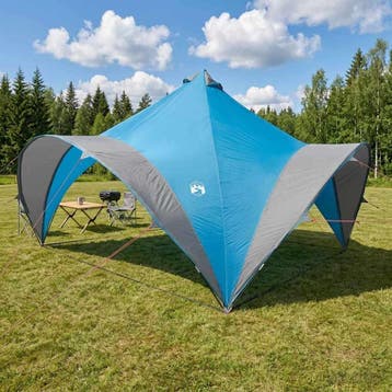 vidaXL Partytent met dak Blauw 400 x 400 x 320 cm Polyester, Verzenden, Nieuw