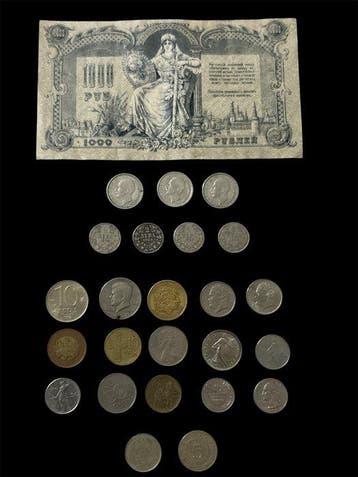 Wereld. Set of coins & banknote (25 pcs.) various metals and