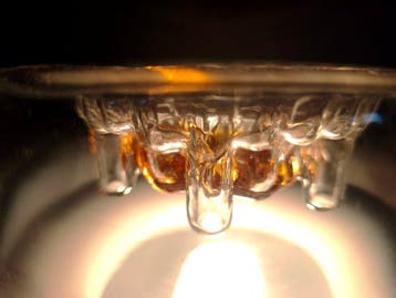 Tafellamp - Glas, Metaal, Chroom - handgemaakte volant