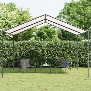 vidaXL Prieel 4 x 4 x 2,6 m Wit Staal en Polyester 180 gsm, Verzenden