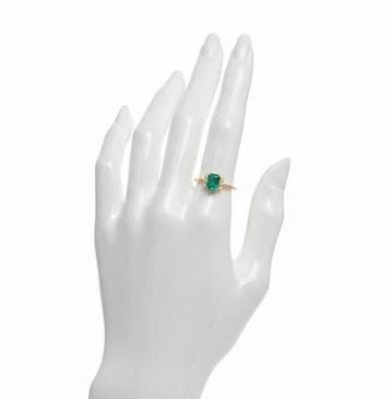 Ring - 14 karaat Geel goud - 0.99ct. tw. Smaragd - Diamant, Nieuw