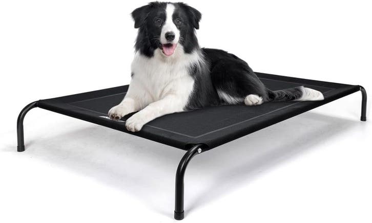 Hondenbed op pootjes – Grijs - 124x90 cm - Zwart - Nobleza •, Animaux & Accessoires, Paniers pour chiens, Envoi