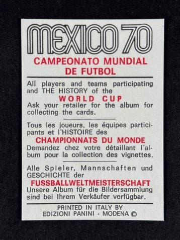 1970 Panini Mexico 70 World Cup, - Germany: Willi Schulz - 1