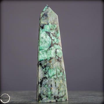Natuurlijke smaragdobelisk - Topkwaliteit- 500.44 g
