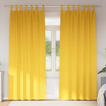 vidaXL Blackout Gordijnen met Ringen 2 st Mosterdgeel 225 x, Verzenden, Nieuw