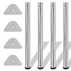 vidaXL Tafelpoten in hoogte verstelbaar chroom 710 mm 4 st, Huis en Inrichting, Verzenden, Nieuw