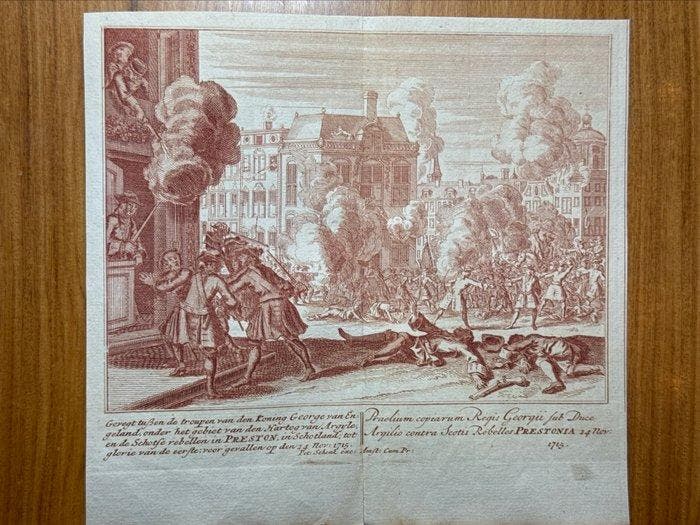 Peter Schenk - 2 antique red-toned copper engravings / Birth, Antiquités & Art, Antiquités | Livres & Manuscrits
