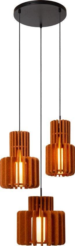 2dekans | Lucide ROLLO - Hanglamp - 3xE27 - Terracotta -, Ophalen of Verzenden, Nieuw