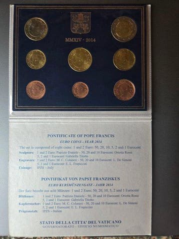 Vatican. Year Set (BU) / 2 Euro 2014/2016 (2 sets) (Sans