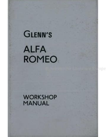 GLENN'S ALFA ROMEO WORKSHOP MANUAL, Ophalen of Verzenden