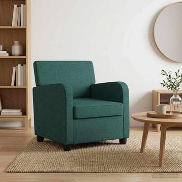 vidaXL Fauteuil Donkergroen Stof, Huis en Inrichting, Fauteuils, Verzenden, Nieuw