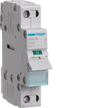 Hager SBN Interrupteur encastré Modulaire - SBN116, Verzenden