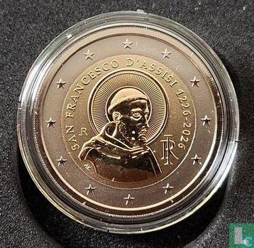 Italië 2 euro 2026 (REVERSE PROOF) 800ste sterfdag van F.., Timbres & Monnaies, Monnaies | Europe | Monnaies euro, Verzenden, Losse munt