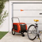 vidaXL Hondenfietstrailer oxford stof en ijzer oranje en, Verzenden