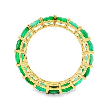 Ring - 14 karaat Geel goud - 3.65ct. tw. Smaragd - Smaragd, Nieuw