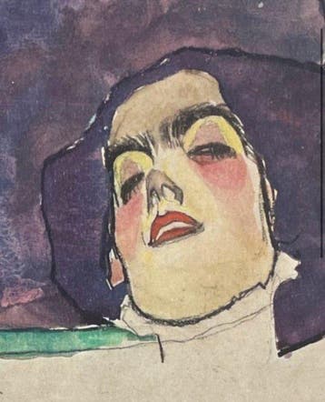 Egon Schiele (1890-1918), after - Bildnis Olga Gallus - Egon