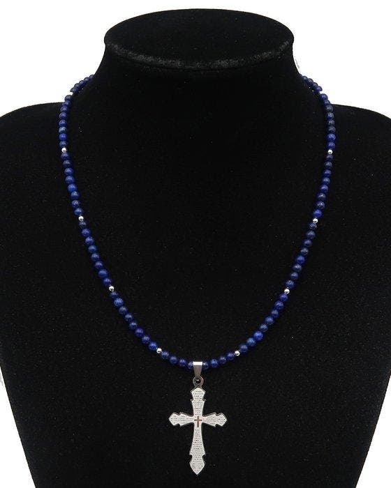 Lapis lazuli - Zegenkruis – Gebed van de Heer – Bescherming,, Antiquités & Art, Antiquités | Livres & Manuscrits