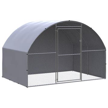 vidaXL Kippenren 3x2x2 m gegalvaniseerd staal, Verzenden