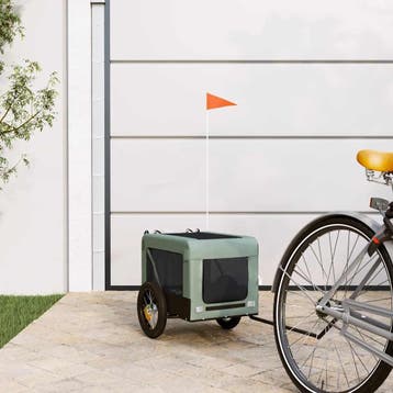 vidaXL Hondenfietstrailer oxfordstof en ijzer grijs en zwart, Verzenden
