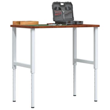 vidaXL Werkbank rechthoek 100x60x(71,5-98) cm eikenhout, Doe-het-zelf en Bouw, Verzenden, Nieuw