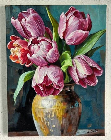 Luigi Costa (XX-XXI) - Tulipani in veste di seta