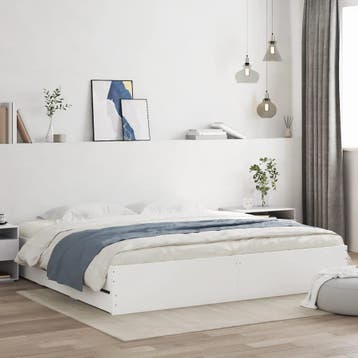 vidaXL Bedframe met lades bewerkt hout wit 180x200 cm, Huis en Inrichting, Slaapkamer | Bedden, Verzenden, Nieuw