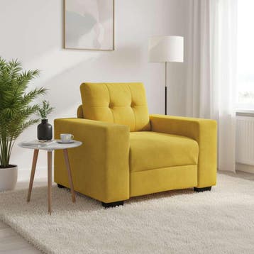 vidaXL Sofastoel Geel 100x78x80 cm Fluweel, Verzenden, Nieuw