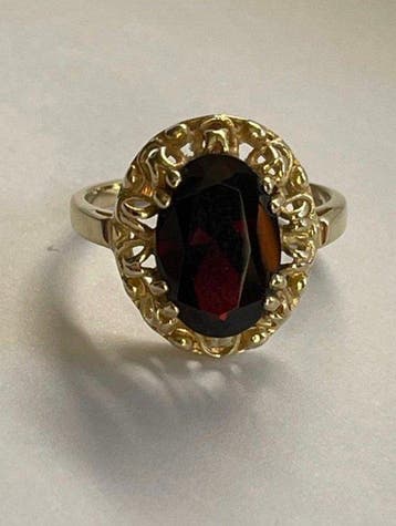 Bague de cocktail - 14 carats Or jaune Grenat