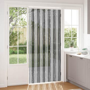 vidaXL Insecten Gordijn Chenille Grijs en Zwart 100 x 220 cm, Verzenden