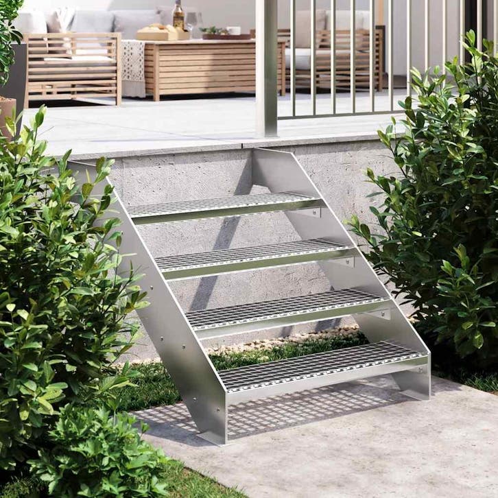 vidaXL Traptrede rooster 80x24x7 cm gegalvaniseerd staal, Doe-het-zelf en Bouw, Ladders en Trappen, Nieuw, Verzenden