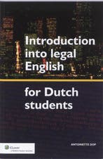 Introduction into legal English for Dutch students, Verzenden, Antoinette Dop