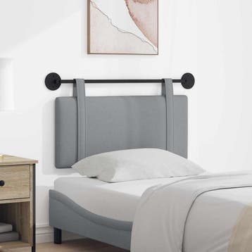 vidaXL Hangend hoofdbord Lichtgrijs Stof, Verzenden
